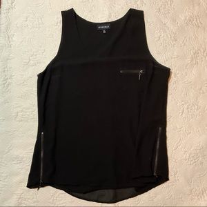 Black sleeveless blouse